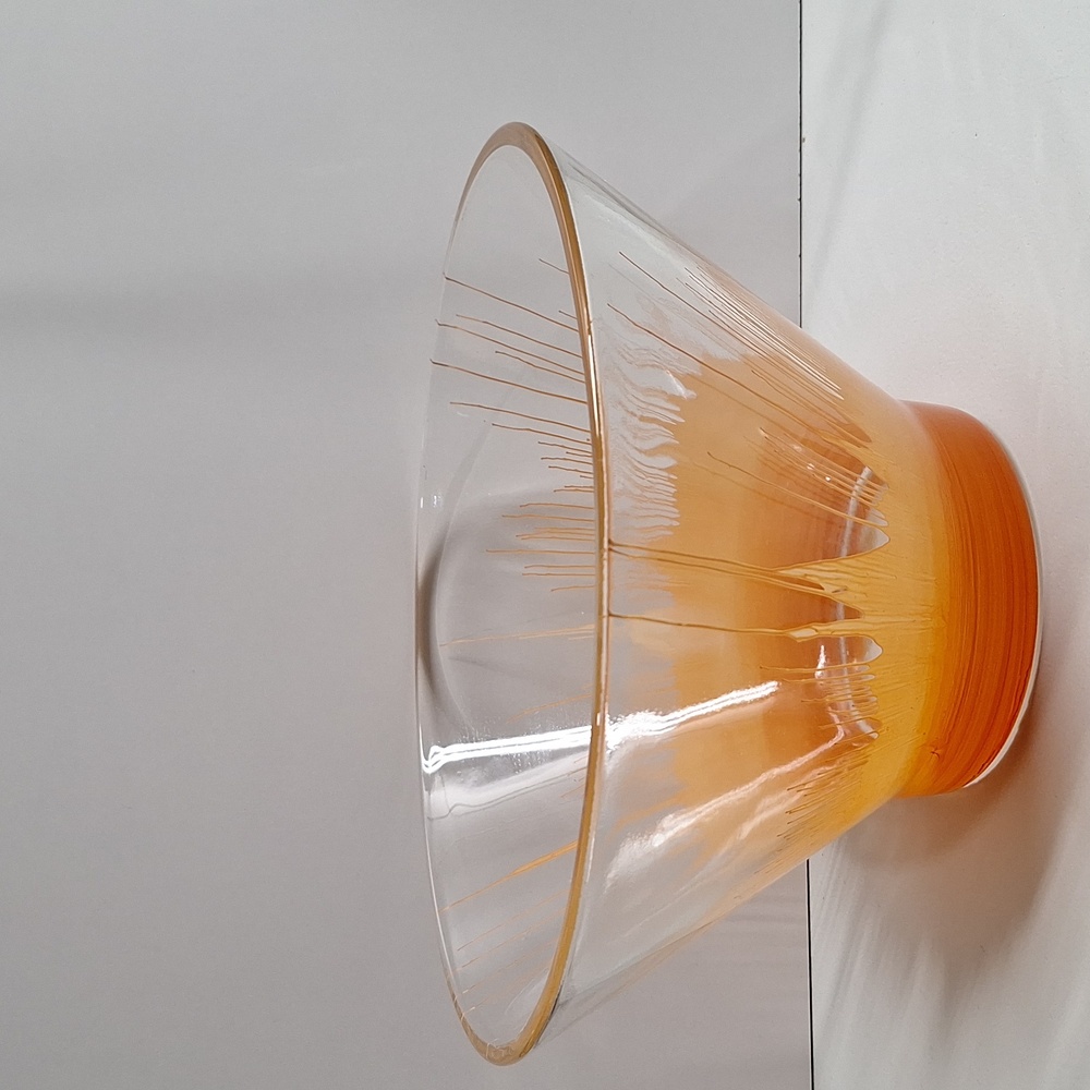 #AEA Glass bowl clear and orange great for chips, fruit, etc. - Picture 4 of 7